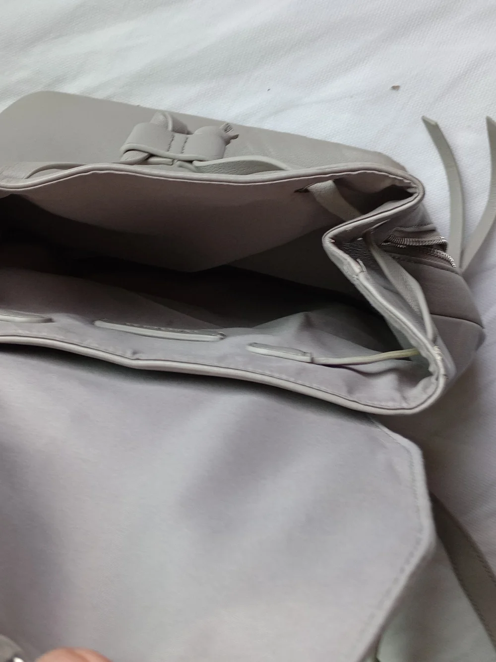 Forever 21 Light Gray Drawstring Backpack